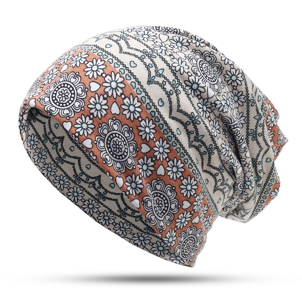 Women-Vintage-Muslim-Ethnic-Beanie-Hats-Outdoor-Floral--Double-Layers-Earmuffs-Skull-Cap-1337517