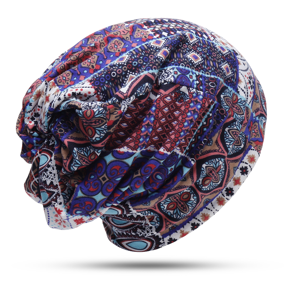 Women-Vintage-Muslim-Ethnic-Beanie-Hats-Outdoor-Floral--Double-Layers-Earmuffs-Skull-Cap-1337517