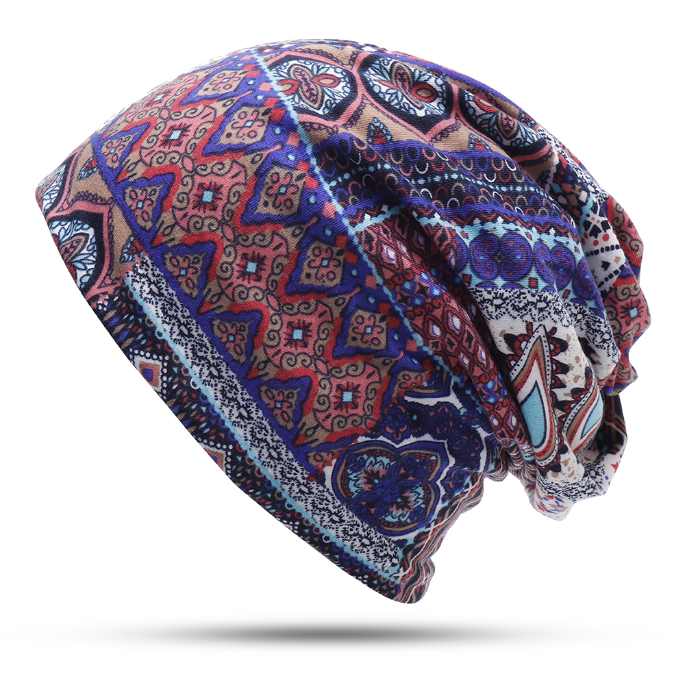 Women-Vintage-Muslim-Ethnic-Beanie-Hats-Outdoor-Floral--Double-Layers-Earmuffs-Skull-Cap-1337517