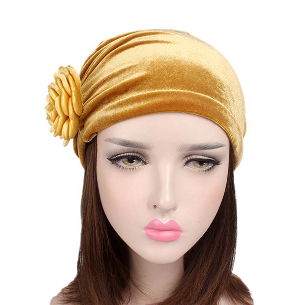 Women-Vintage-Muslim-Flower-Pleated-Velvet-Turban-Hat-Casual-Chemotherapy-Beanie-Cap-1265404