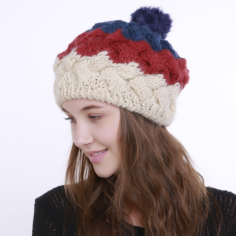 Women-Vintage-Patchwork-Knit-Hat-Outdoor-Winter-Earmuffs-Ski-Skull-Cap-Beanie-1350853