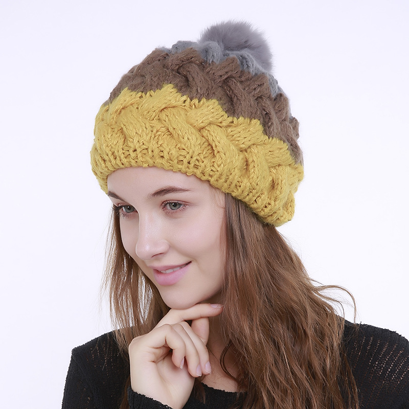 Women-Vintage-Patchwork-Knit-Hat-Outdoor-Winter-Earmuffs-Ski-Skull-Cap-Beanie-1350853