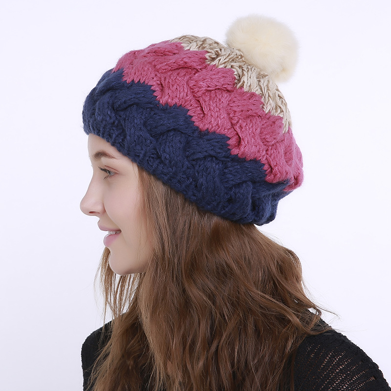 Women-Vintage-Patchwork-Knit-Hat-Outdoor-Winter-Earmuffs-Ski-Skull-Cap-Beanie-1350853