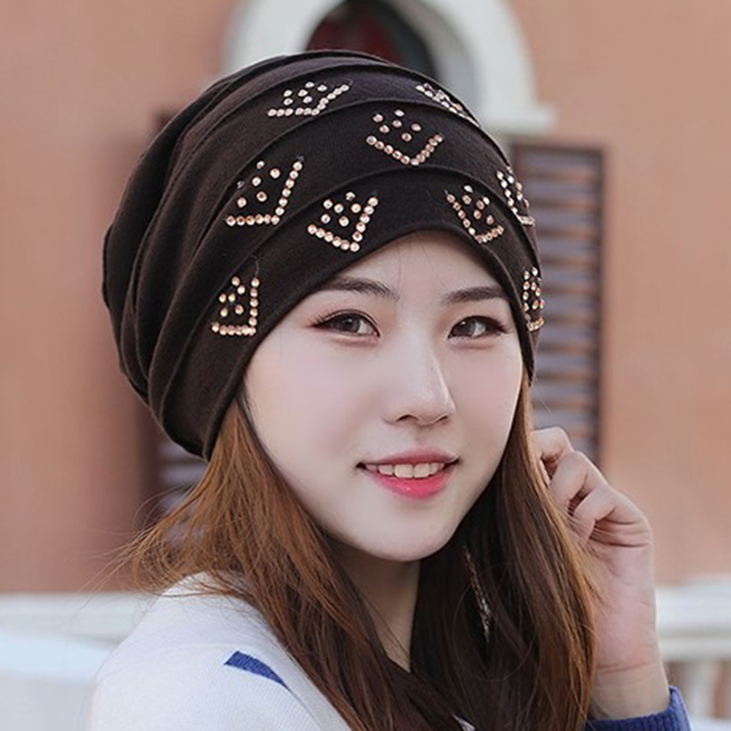 Women-Vintage-Polyester-Breathable-Beanie-Cap-Outdoor-Earmuffs-Flexible-Turban-Cap-1437391