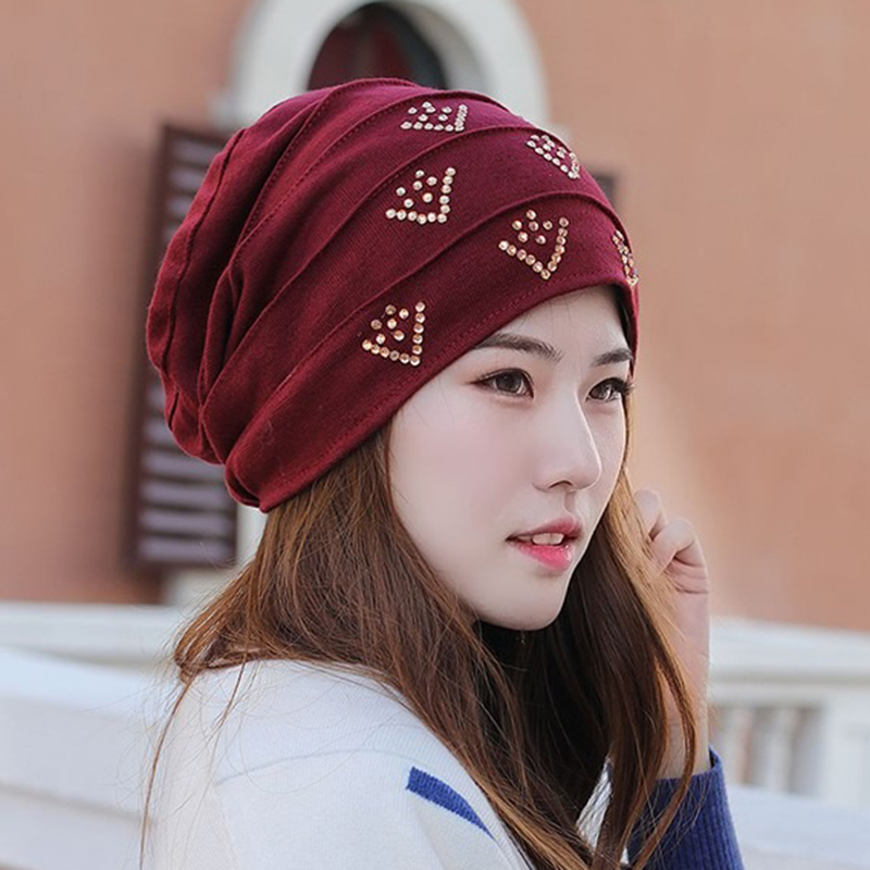 Women-Vintage-Polyester-Breathable-Beanie-Cap-Outdoor-Earmuffs-Flexible-Turban-Cap-1437391