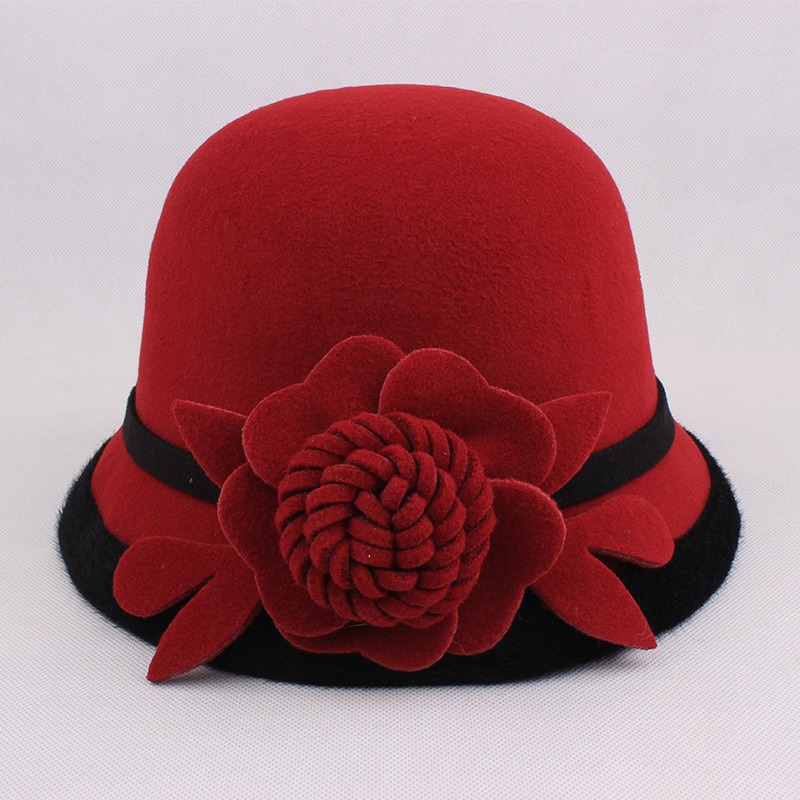 Women-Warm-Woolen-Bowler-Hat-Flower-Ethnic-Bucket-Hat-1406413