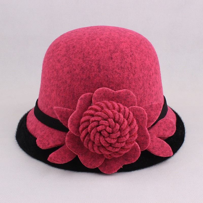 Women-Warm-Woolen-Bowler-Hat-Flower-Ethnic-Bucket-Hat-1406413