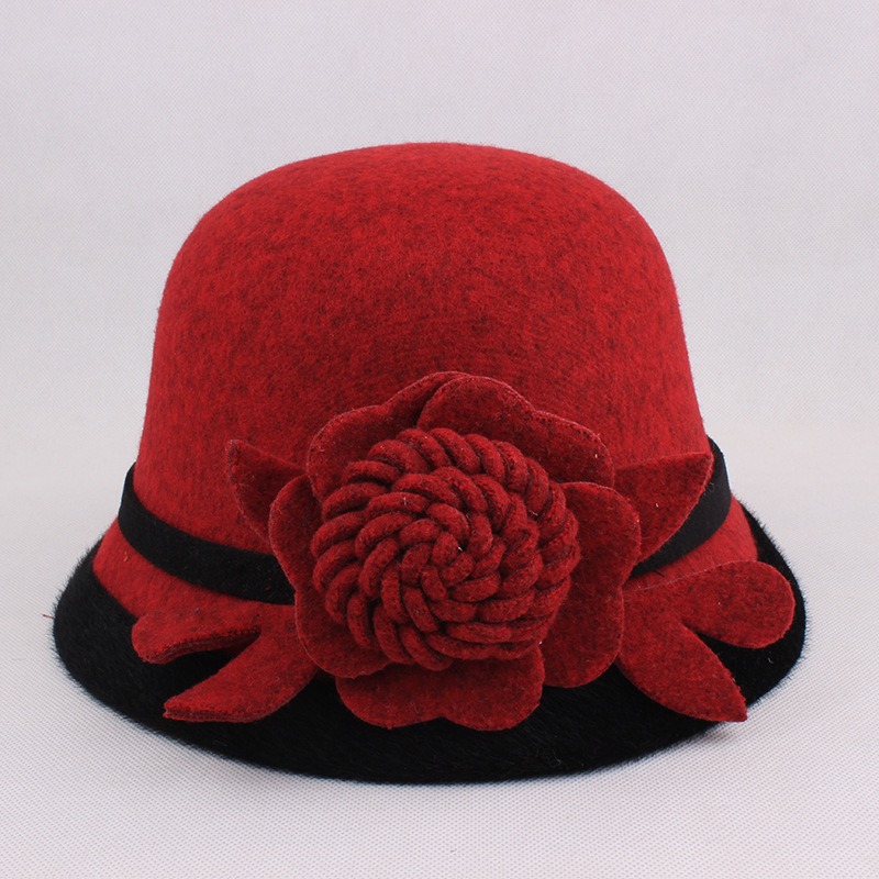 Women-Warm-Woolen-Bowler-Hat-Flower-Ethnic-Bucket-Hat-1406413