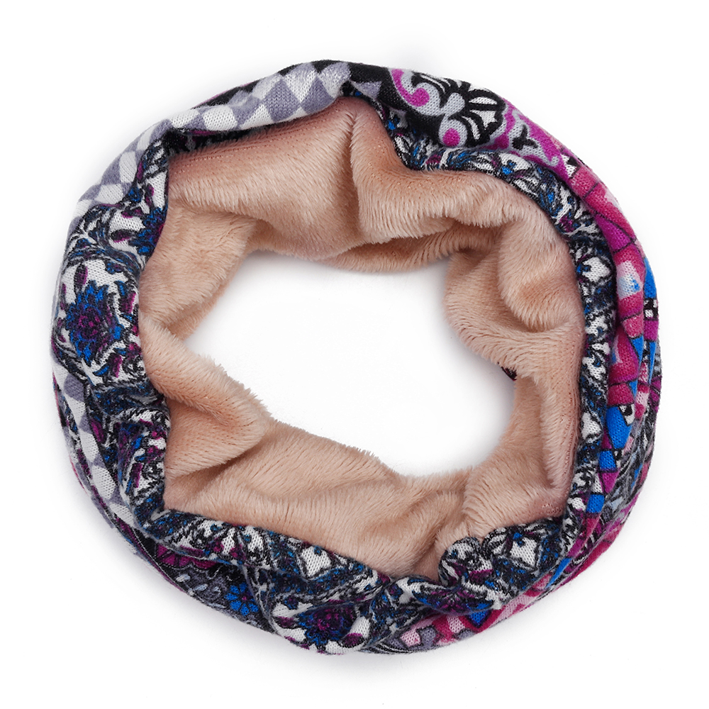 Women-Winter-Bohemian-Style-Multi-Purpose-Beanie-Scarf-Slouchy-Print-Skullcap-1379280