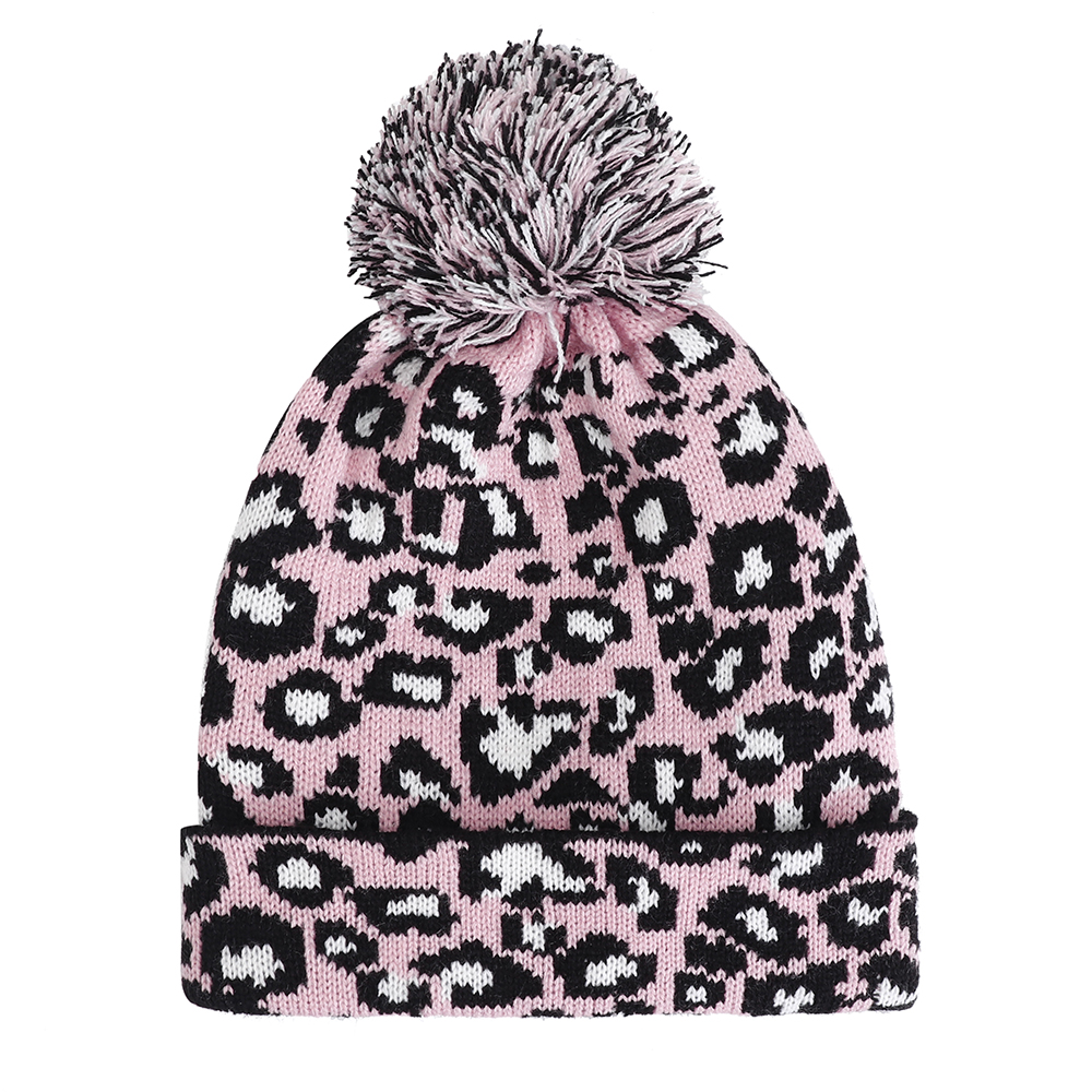 Women-Winter-Casual-Leopard-Print-Pompoms-Knitted-Hat-Beanie-Cap-1370743