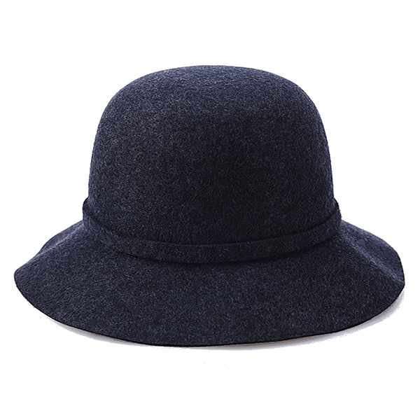 Women-Winter-Elegant-Wool-Bucket-Hat-Bow-Tie-Wide-Brim-Solid-Floppy-Hat-1187124