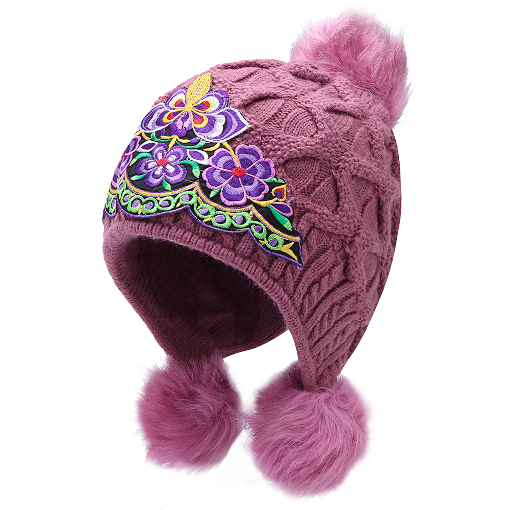 Women-Winter-Warm-Floral-Embroidered-Knit-Beanie-Hat-Outdoor-Earmuffs-Skullcap-1394377