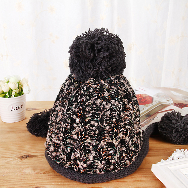 Women-Winter-Warm-Fur-Ball-Knitting-Beanie-Cap-Thick-Bucket-Hat-1206718