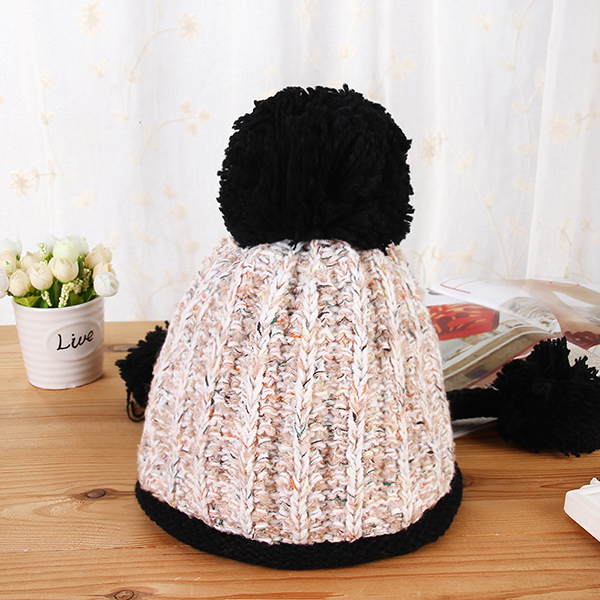 Women-Winter-Warm-Fur-Ball-Knitting-Beanie-Cap-Thick-Bucket-Hat-1206718