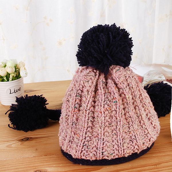 Women-Winter-Warm-Fur-Ball-Knitting-Beanie-Cap-Thick-Bucket-Hat-1206718