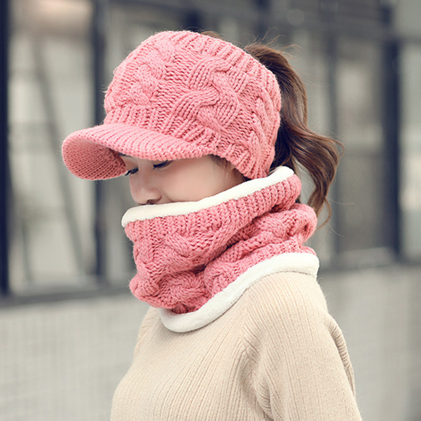 Women-Winter-Warm-Knitted-Hats-And-Windproof-Neck-Collar-Scarves-Set-Double-Layers-Cap-Scarf-1243885