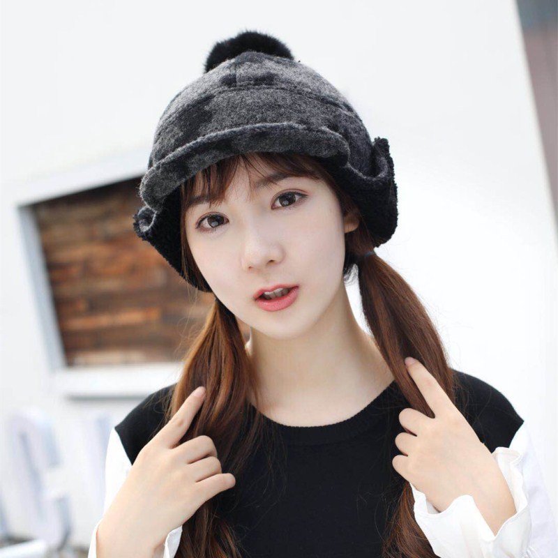 Women-Winter-Warm-Wool-Hat-Detachable-Pompom-Lambswool-Lining-Earmuff-Hat-1368069