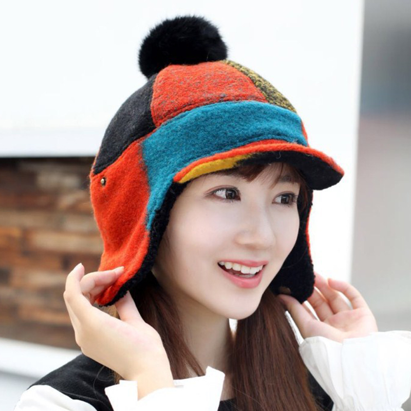 Women-Winter-Warm-Wool-Hat-Detachable-Pompom-Lambswool-Lining-Earmuff-Hat-1368069