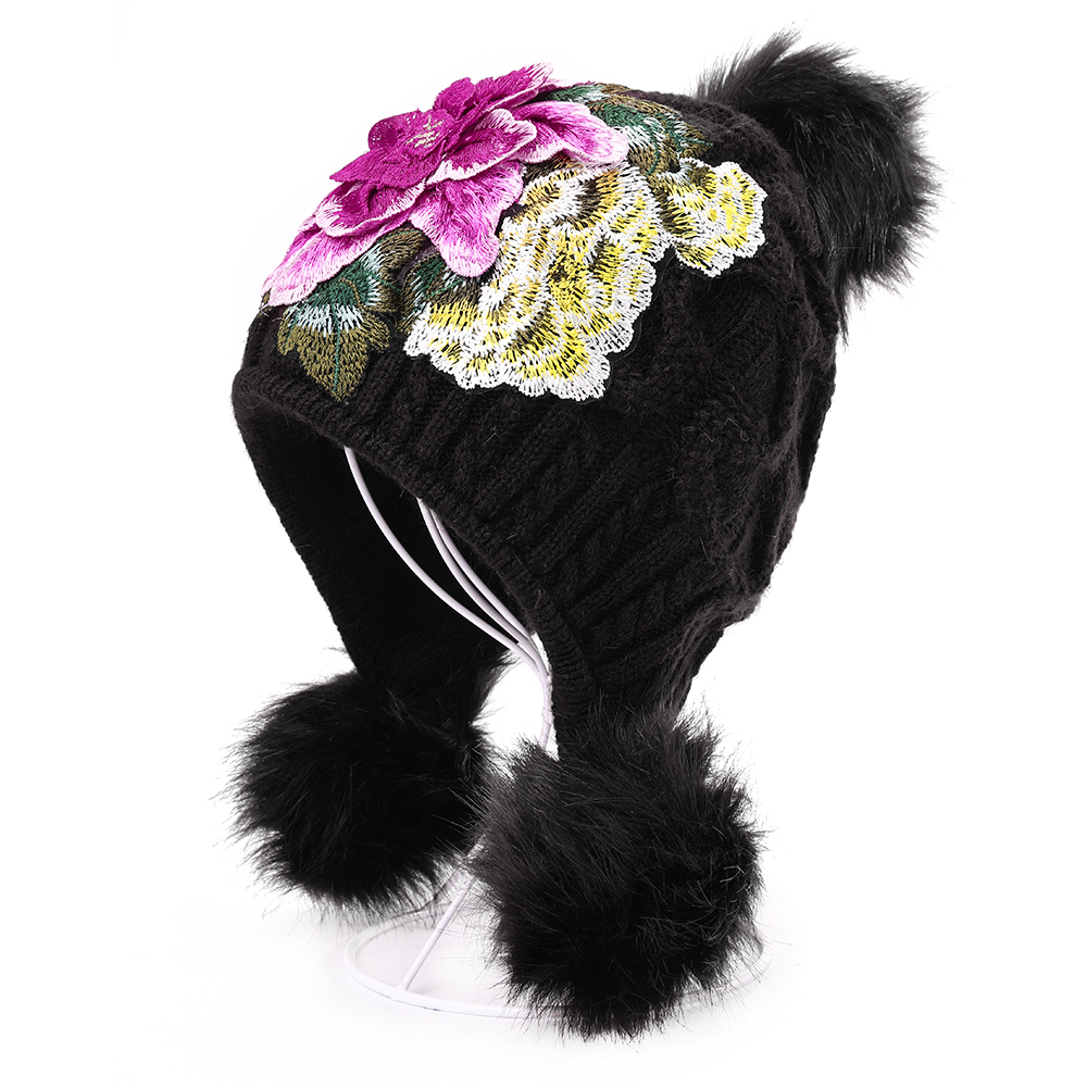 Womens-Ethnic-Peony-Big-Flower-Embroidery-Knit-Warm-Beanie-Hat-1395914