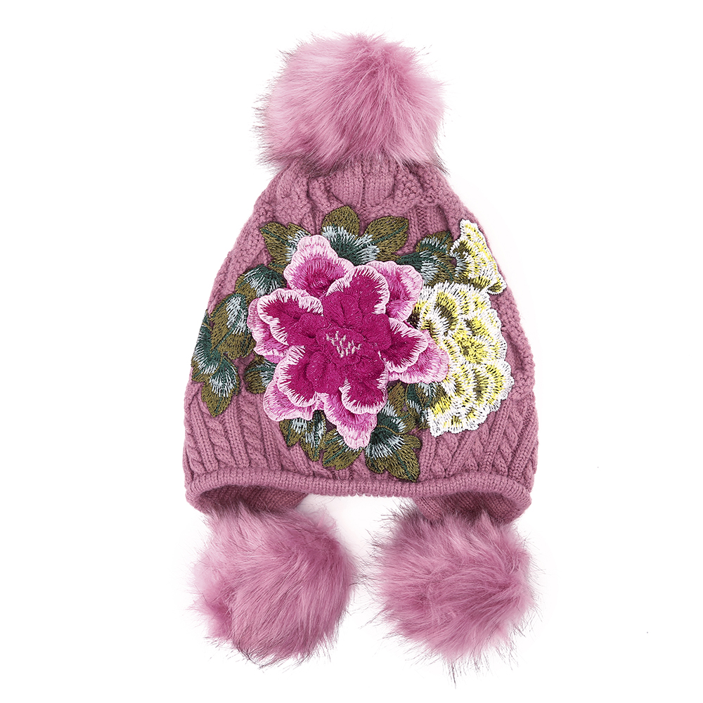 Womens-Ethnic-Peony-Big-Flower-Embroidery-Knit-Warm-Beanie-Hat-1395914