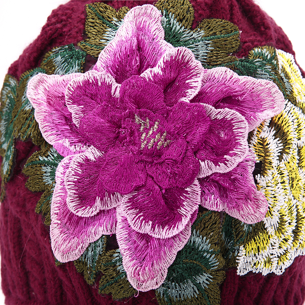 Womens-Ethnic-Peony-Big-Flower-Embroidery-Knit-Warm-Beanie-Hat-1395914