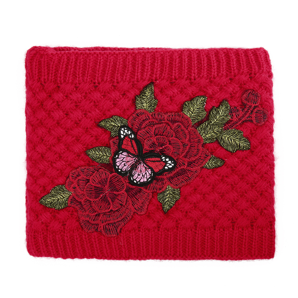 Womens-Ethnic-Red-Peony-Embroidery-Hair-Band-Cap-Scarf-Warm-Knitted-Ponytail-Headband-Hat-1396155