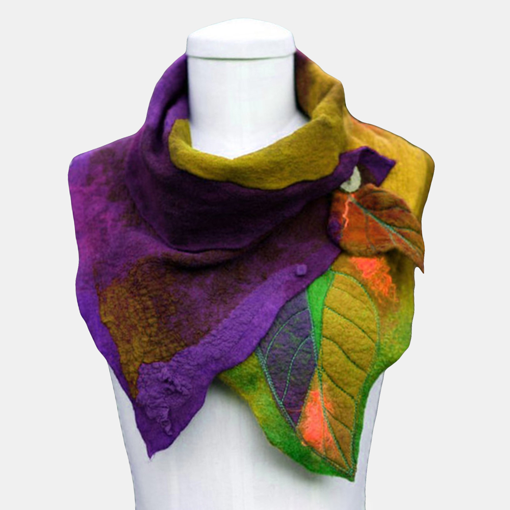 Womens-Scarf-Vintage-Leaf-Paneled-Boas-amp-Scarves-1563302