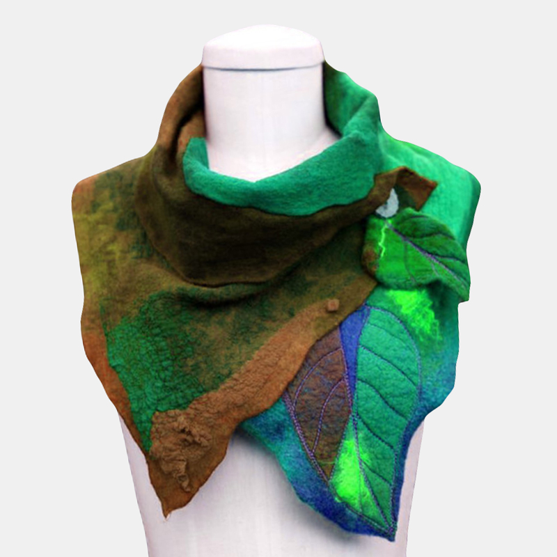 Womens-Scarf-Vintage-Leaf-Paneled-Boas-amp-Scarves-1563302