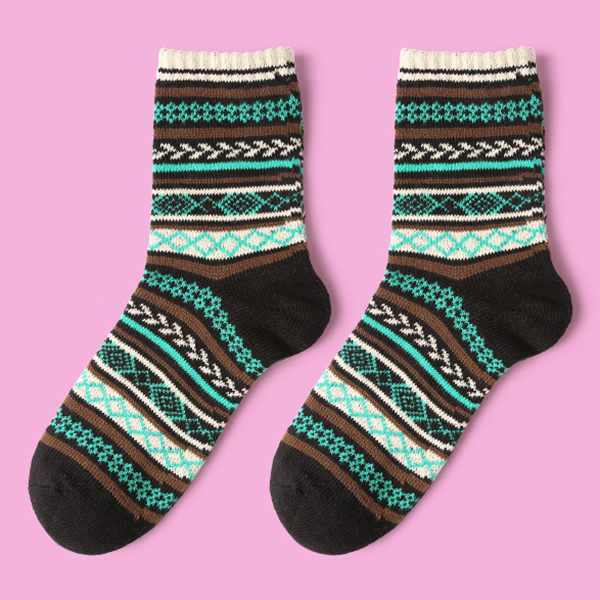 Womens-Stripe-Patchwork-Breathable-Deodorization-Knit-Wool-Cozy-Crew-Socks-Combed-Cotton-Sock-1265490