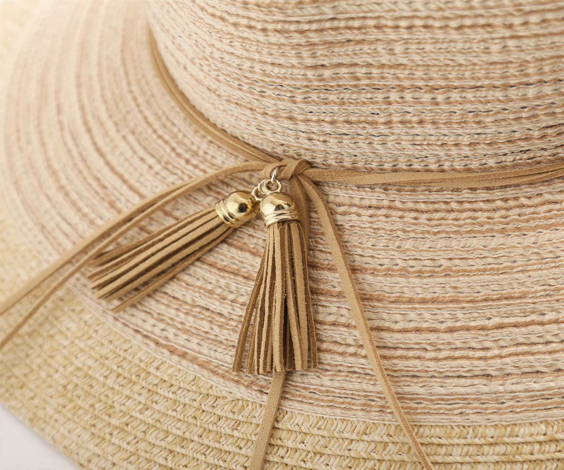 Womens-Two-tone-Stitching-Elegant-Seaside-Holiday-Sunshade-Woven-Straw-Hat-1509279