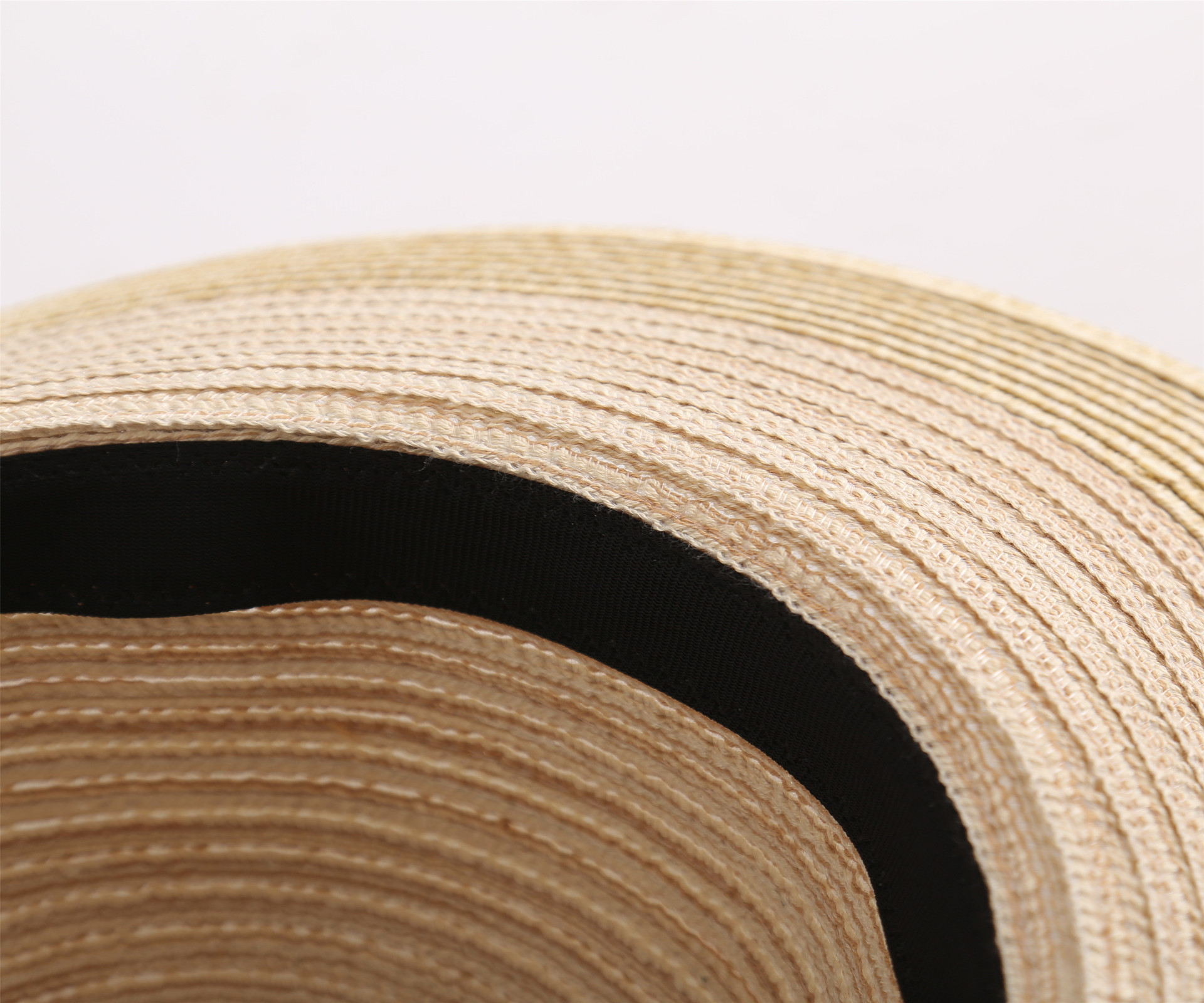 Womens-Two-tone-Stitching-Elegant-Seaside-Holiday-Sunshade-Woven-Straw-Hat-1509279