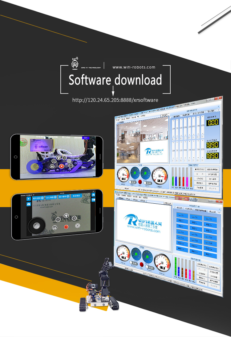 Xiao-R-GFS-DIY-Wifi-Robot-Arm-Car-Metal-Chassis-Arduino2560-RaspberryPi-3B-Board-1249958