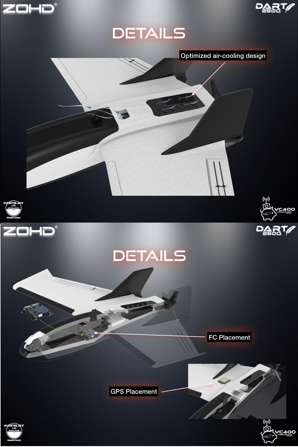 ZOHD-Dart250G-570mm-Wingspan-Sub-250-grams-Sweep-Forward-Wing-AIO-EPP-FPV-RC-Airplane-KITPNP-WFPV-Re-1577924