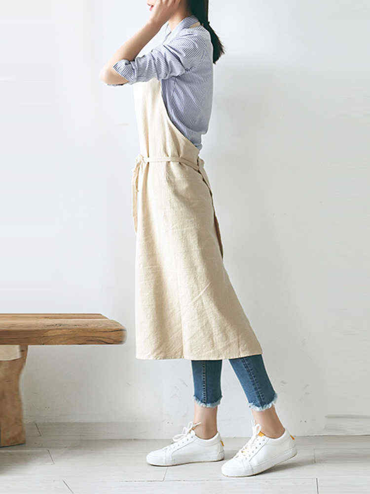 Japanese-Style-Brief-Pure-Color-Cotton-Linen-Aprons-with-Side-Pocket-1364351