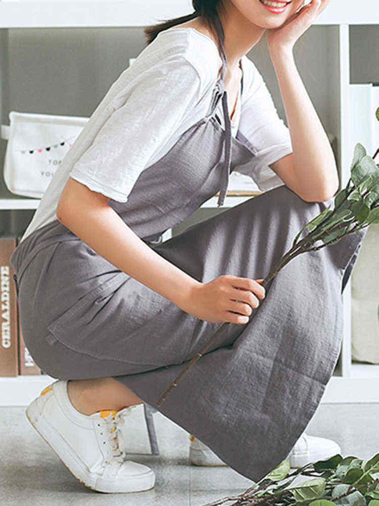 Japanese-Style-Brief-Pure-Color-Cotton-Linen-Aprons-with-Side-Pocket-1364351