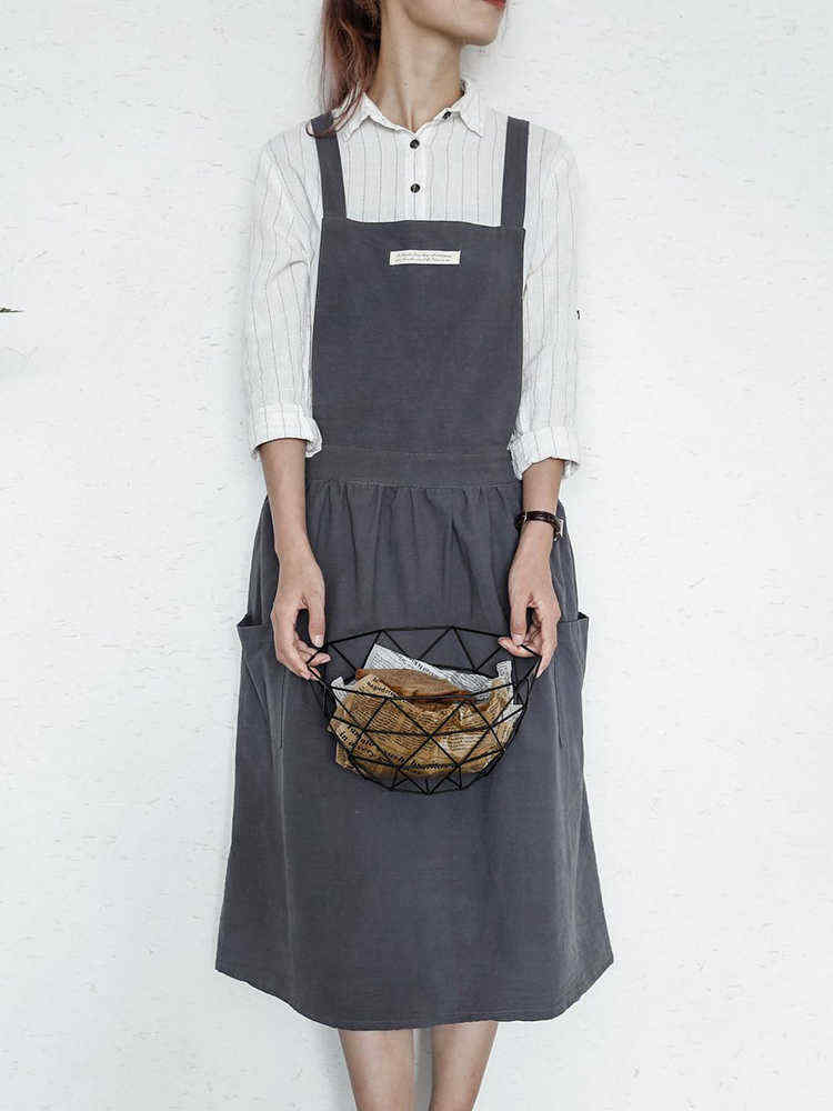 Japanese-Style-Cotton-Linen-Pure-Color-Crossback-Crumpled-Aprons-Dress-1368040