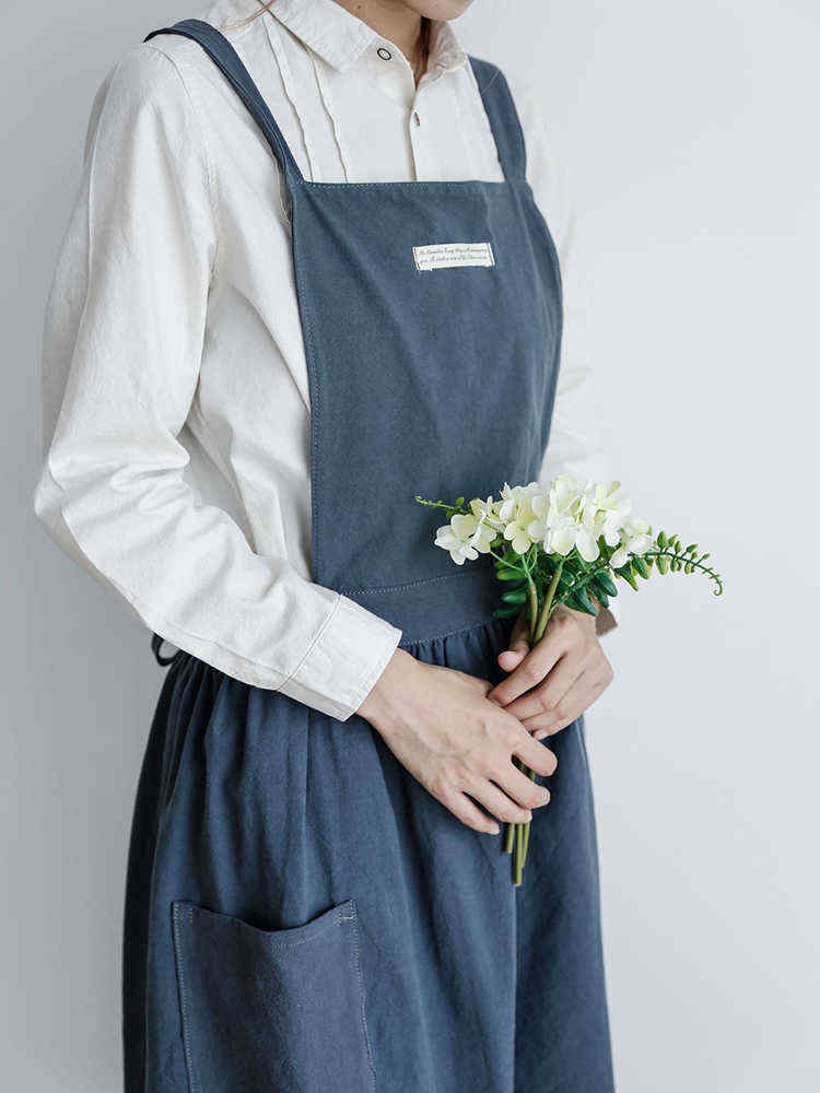 Japanese-Style-Cotton-Linen-Pure-Color-Crossback-Crumpled-Aprons-Dress-1368040