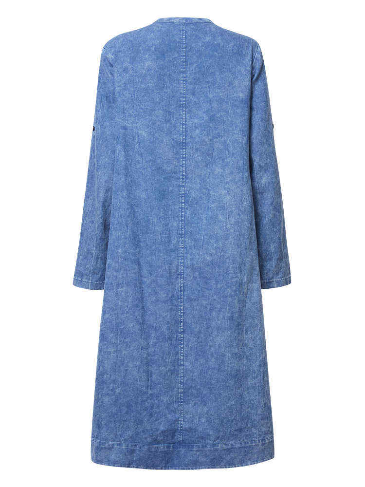 L-5XL-Casual-Women-Imitation-Denim-Dress-1124615