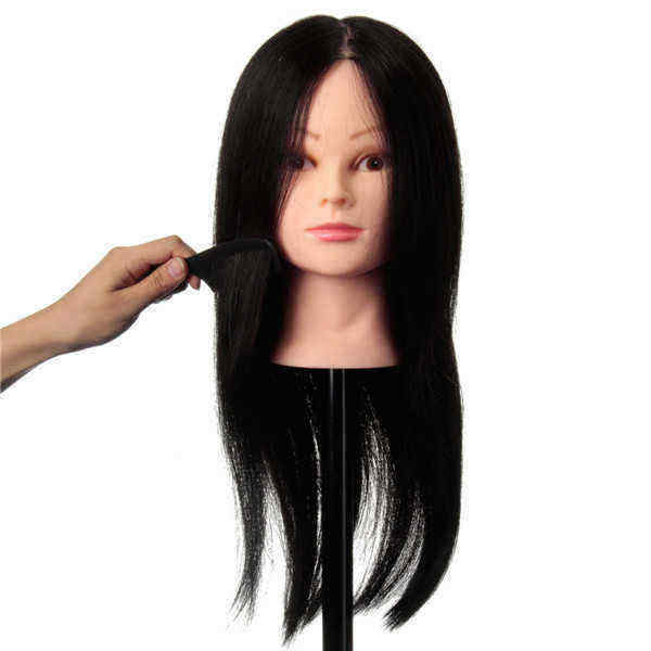 100-Black-Practice-Mannequin-Real-Human-Hair-Training-Head-Hairdressing-Cutting-Clamp-Holder-1045675
